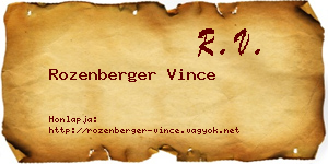 Rozenberger Vince névjegykártya