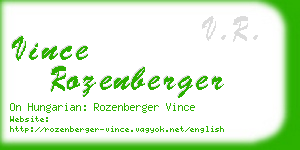 vince rozenberger business card